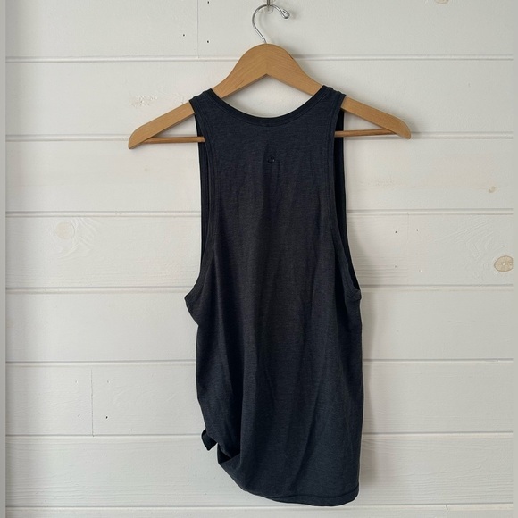 Lululemon Tie & Go Soft Pima Cotton Lightweight Tank in Heathered Black Sz 6 - Picture 11 of 12